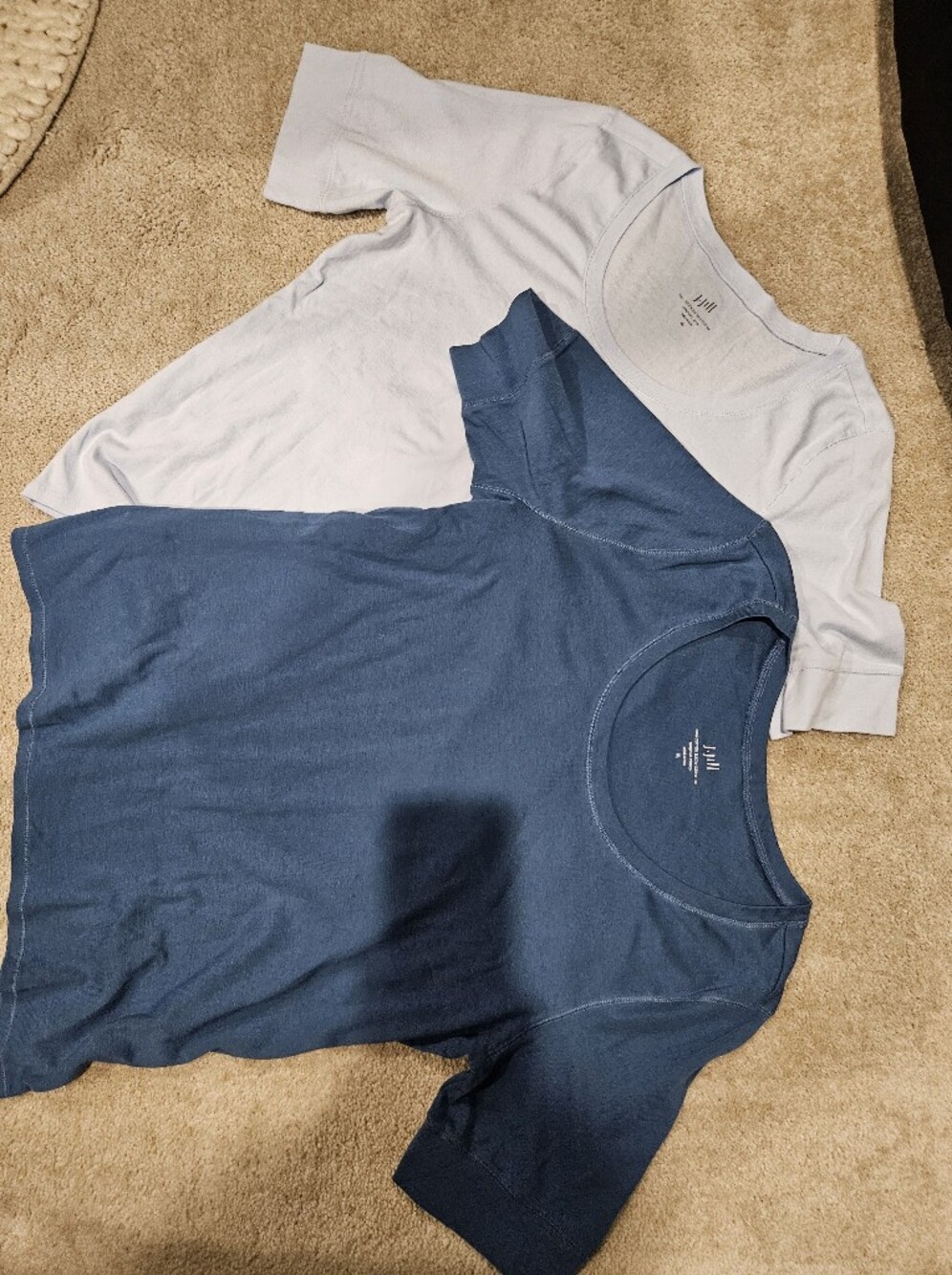 J. Jill Women's Crew Neck Elbow Sleeve shirts in Blue and Light Blue